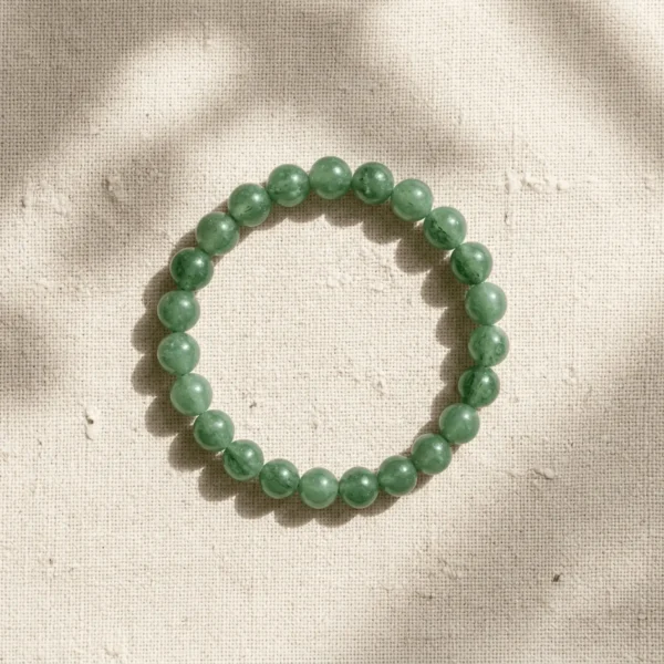 Green aventurine bracelet 8mm with natural polished beads
