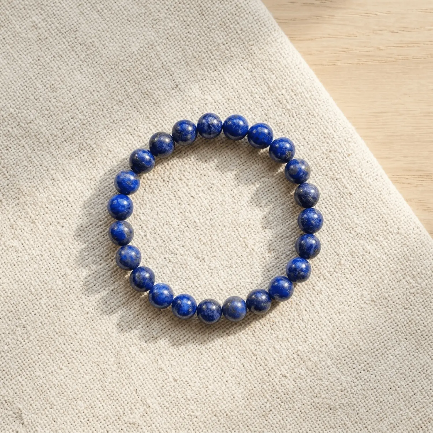 Lapis lazuli crystal bracelet 8mm with deep blue natural beads