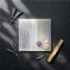 4 inch Selenite charging plate with crystals and lavender