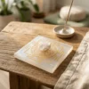Selenite Charging Plate with Shree Yantra and crystal