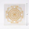 3 inch square Selenite Charging Plate with Shree Yantra